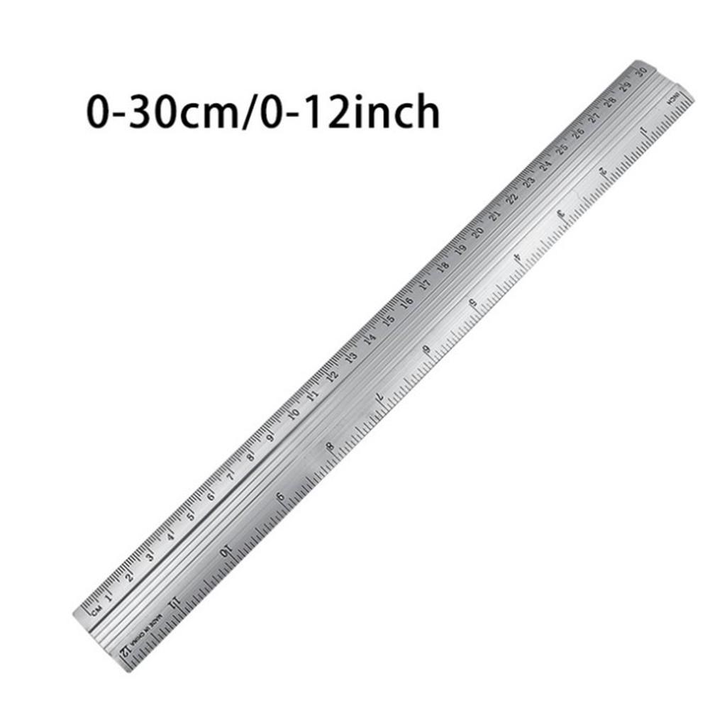 Ruler Aluminum Alloy Dual Scale Straight Ruler 1Pc