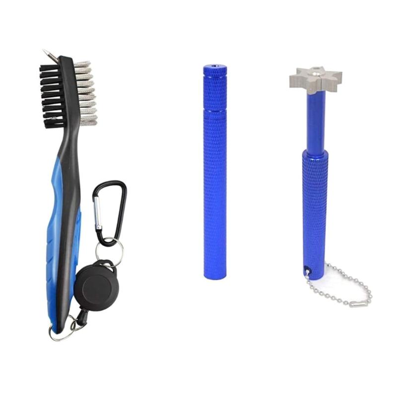 Portable Golf Clean Tool Set Soft Bristles Golf Club Brush Cleaner Golf Club Grooves Sharpener for Uand V Grooves 1