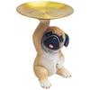 Adornos de Perro Pug Lindos Manualidades de Resina Estatua Decorativa de Perro Pug Widget Versátil de Perro Pug Plato Decoración para Sala de Estar Pasillo Hogar