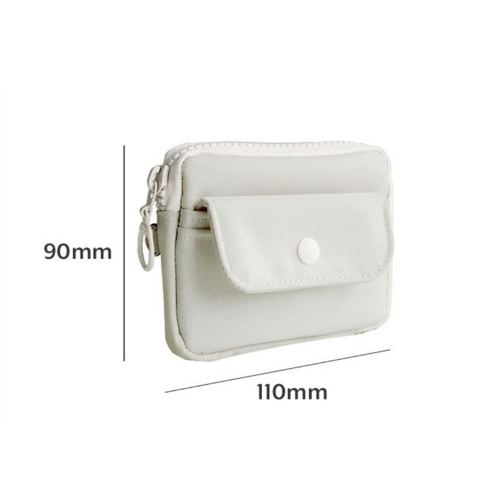 New Solid Color Coin Purse Zipper Large Capacity Small Wallet Wear-resistant Storage Bag Male Female