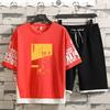 Men Sets Streetwear Short Sleeve O-Neck Printed STee +Shorts Summer Breathable Casual Man Hawaiian Suits 2 Pieces Set Sportswear