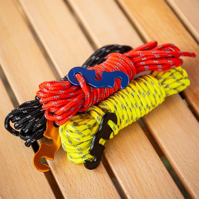 3mm Reflective Tent Guy Rope, 13 Feet Camping Rope Cord Guy Line for Camping Tent Fixation, Travel Backpacks, Outdoor