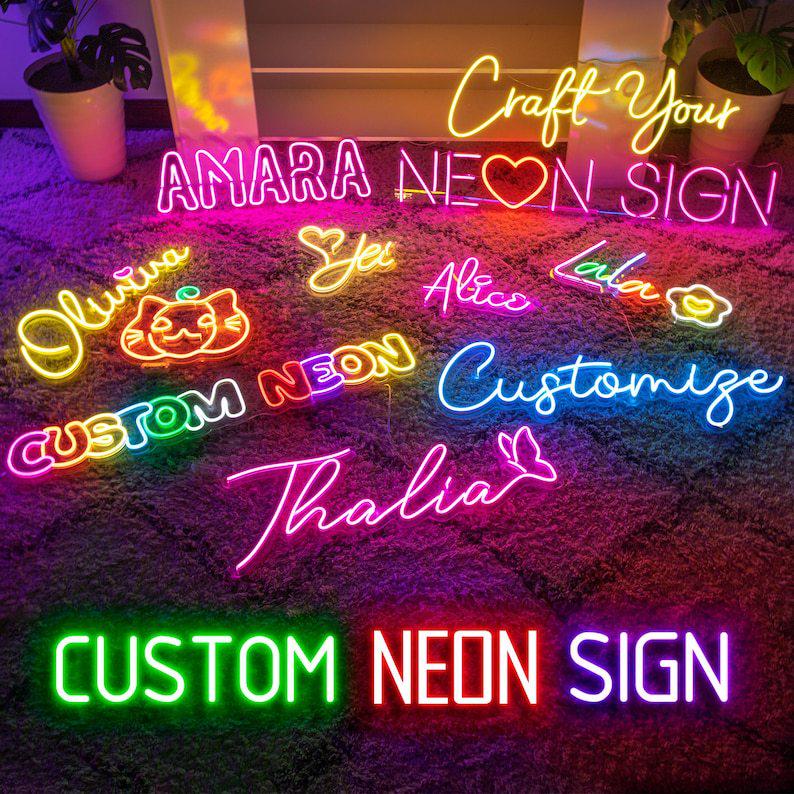 Creative LED Neon Letter Light - DIY Acrylic Sign for Kids' Room & Parties