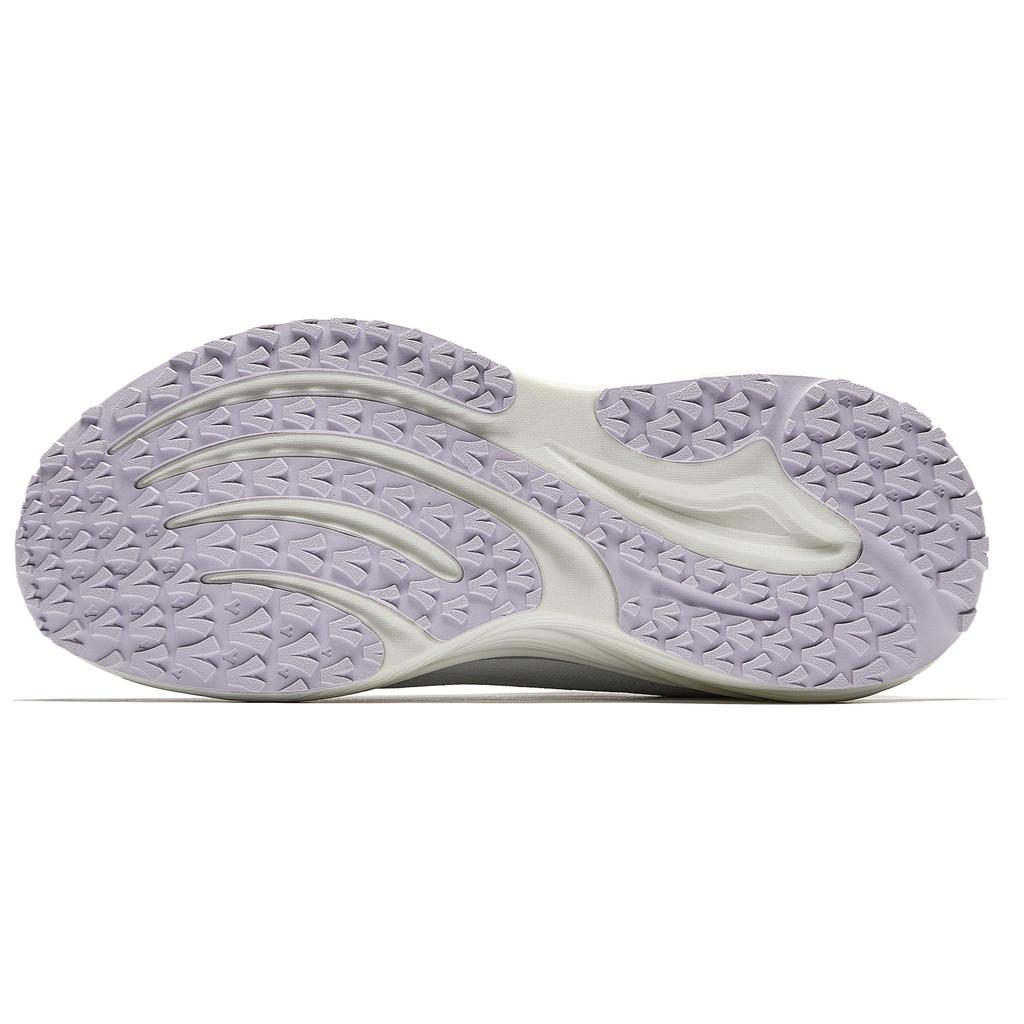 new Anta Cushioned Height Increase Wear Resistant Lightweight Breathable Low Top Casual Running Shoes Women's White Purple