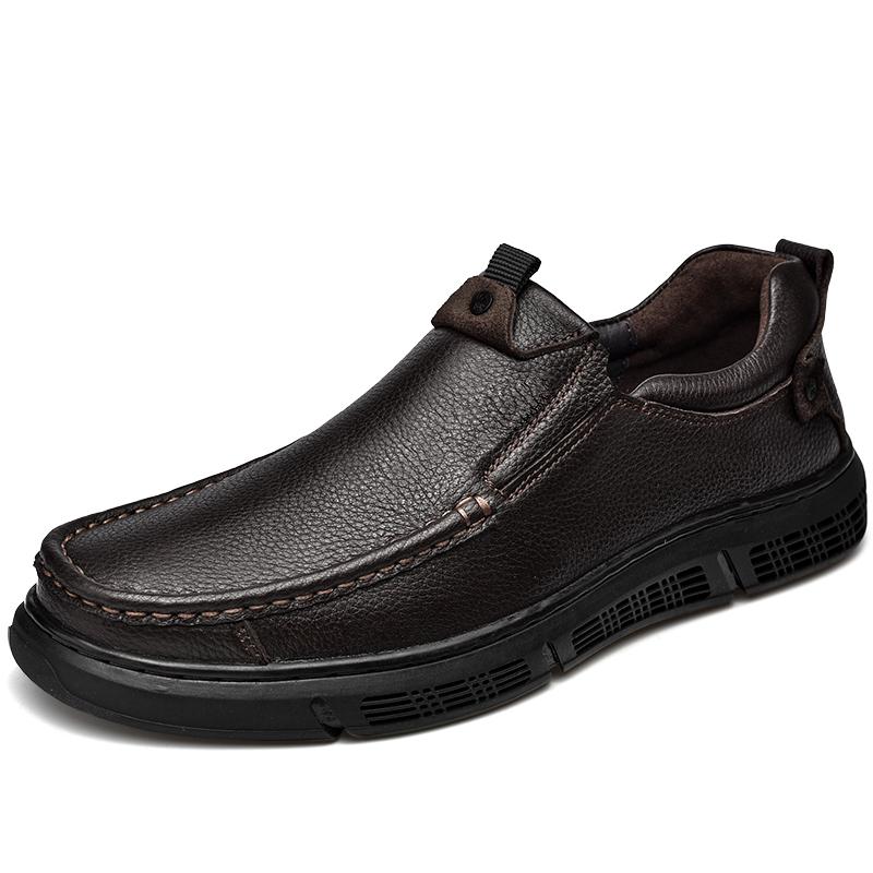 Męskie buty codzienne z prawdziwej skóry, buty biznesowe, mokasyny