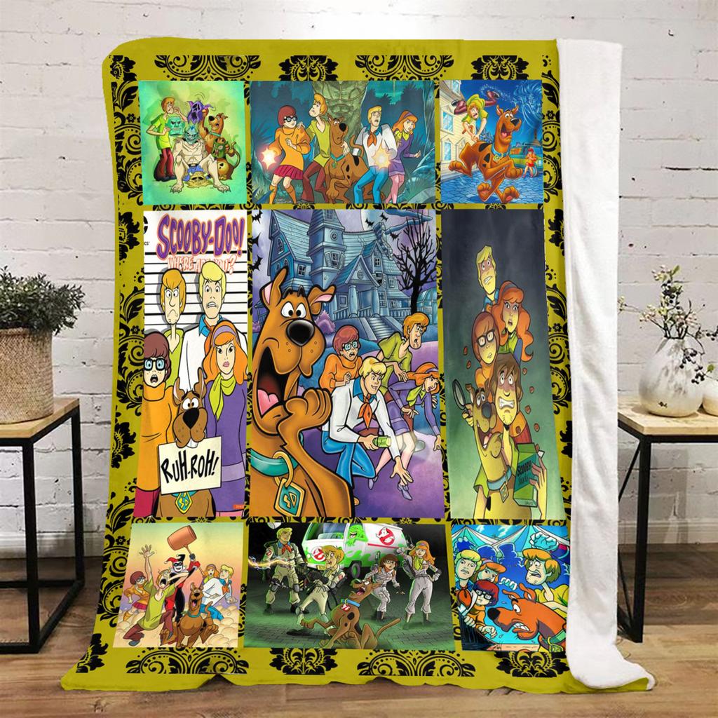 Halloween fantasy comedy adventure cartoon movie Scooby-Doo blanket soft home furnishing nap decoration four seasons warm Sherpa blanket U13