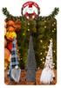 Cartoon Faceless Santa and Rudolph Standing Figures - Christmas Decorations and Children's Gifts
