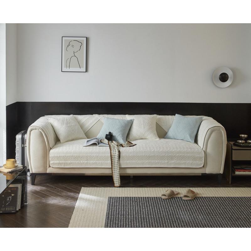 Light Luxury Simple Embroidered Cotton Sofa Cushion Cross Stitch High-end Pure Cotton Four-season Universal Non-slip Sofa Towel Cover Cushion