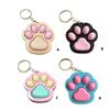 Lovely Claw Shape Stress Relief Keychain Portable Cat Paw Keyring for Anxiety Office Travel Accessories