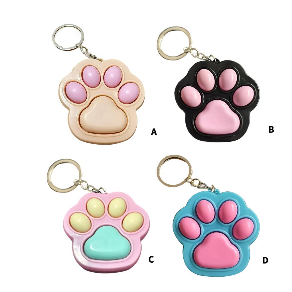 Lovely Claw Shape Stress Relief Keychain Portable Cat Paw Keyring for Anxiety Office Travel Accessories