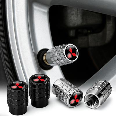 Car Metal Wheel Tire Air Valve Dust Caps Accessories With Logo For Lancer EX Competition Outlander ASX Competition