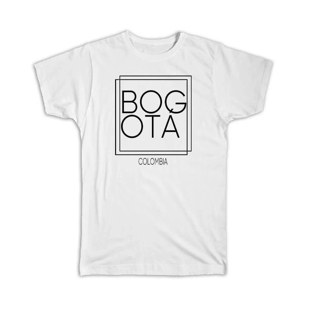 Gift T-Shirt : Bogota Colombia Square Modern Minimalist Font S