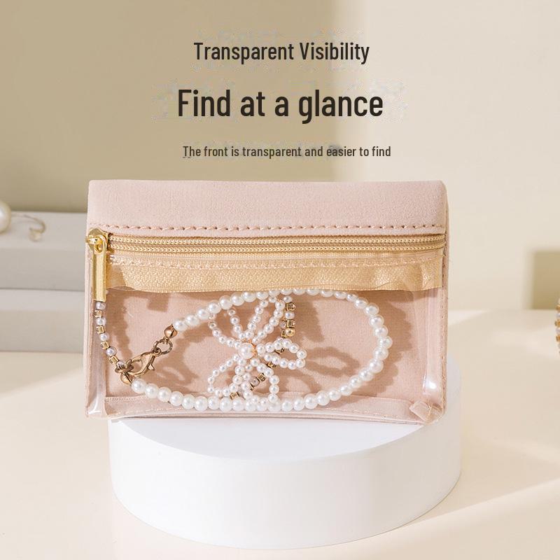 Transparent Travel Jewelry Bag for Earrings, Rings, Bracelets – Compact Zippered Organizer