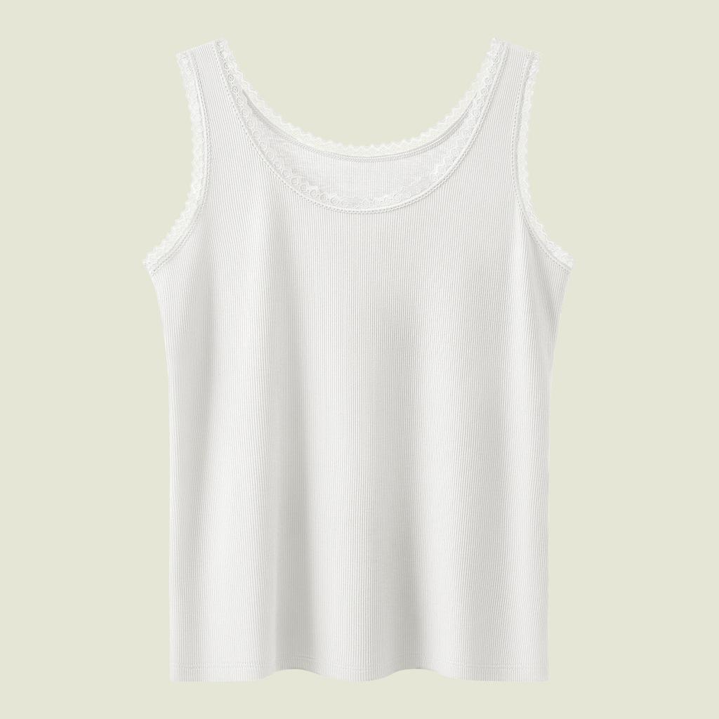 Lace sling vest women's inner and outer summer wear large size slim-fit threaded chest pad thin anti-light bottoming top
