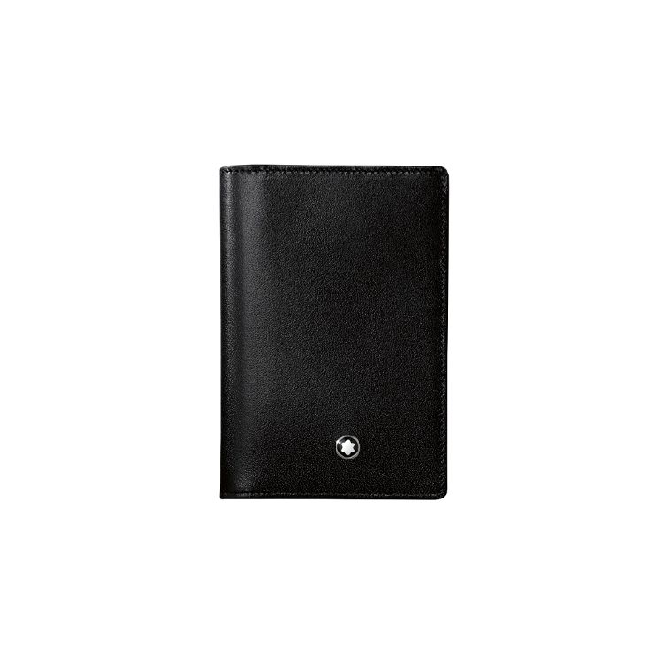 Montblanc Meisterstück Double Fold Grain Leather Business Card Holder Wallet Men wallet Black 14108 Gift Set(Basic Set+Box+Shopping Bag)
