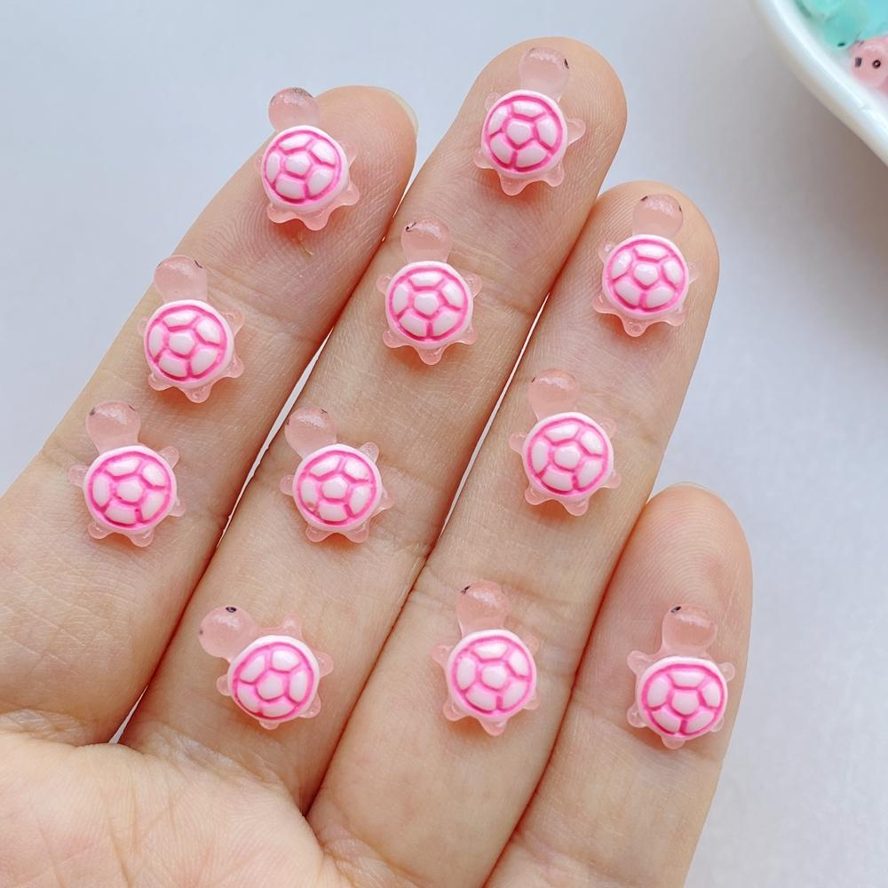 30 Pcs Cute Mini Colorful Turtle Flat Back Resin Cabochons Scrapbooking DIY Jewelry Hairpin Craft Decoration Accessorie