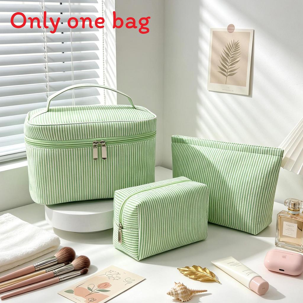 Travel Storage Organizer With Stripe Pattern Polyester For Womens Toiletry And Makeup Bag