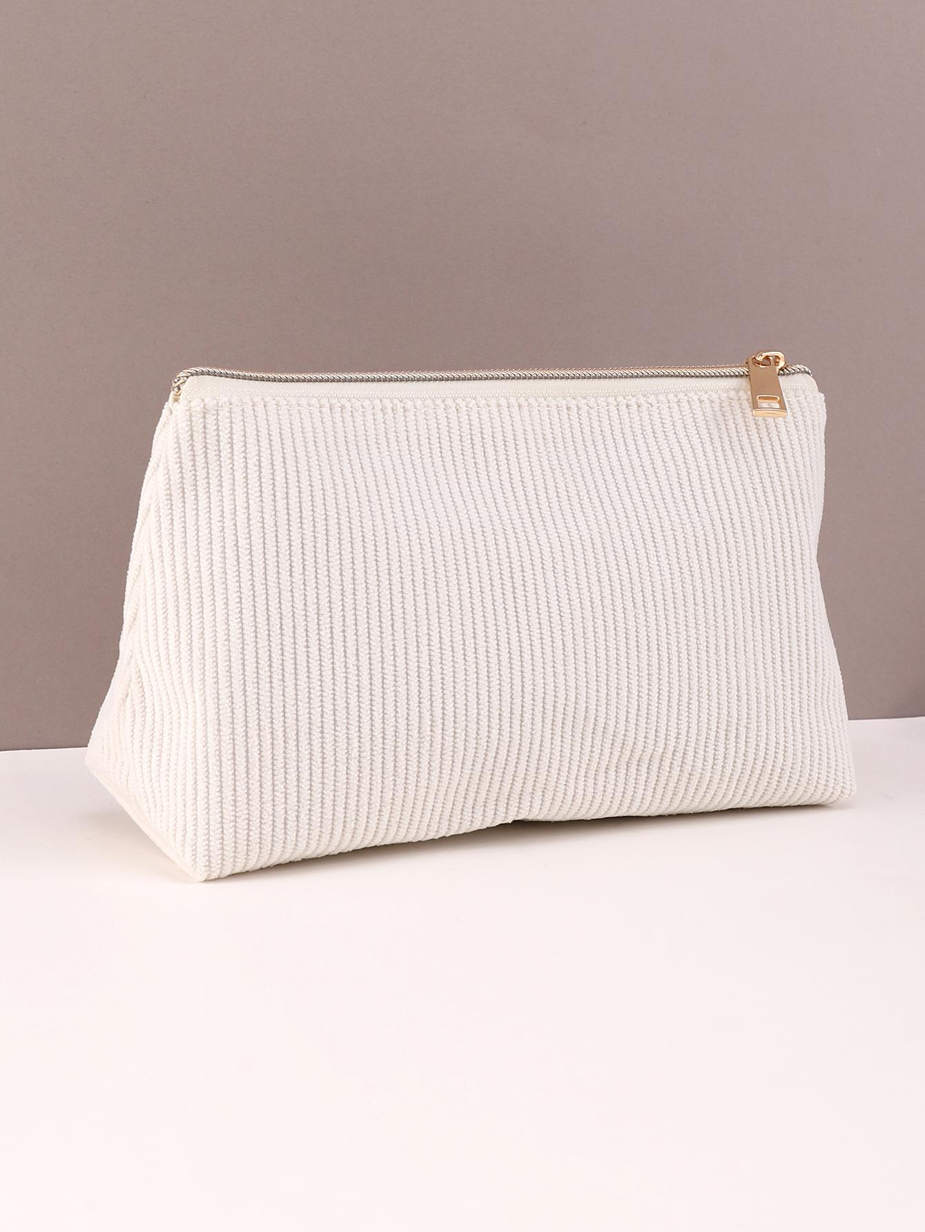 

Corduroy Pencil Case Large-Capacity Kawaii Pencil Cases Student Stationery Storage School Supplies Portable Minimali Pencil Case белый