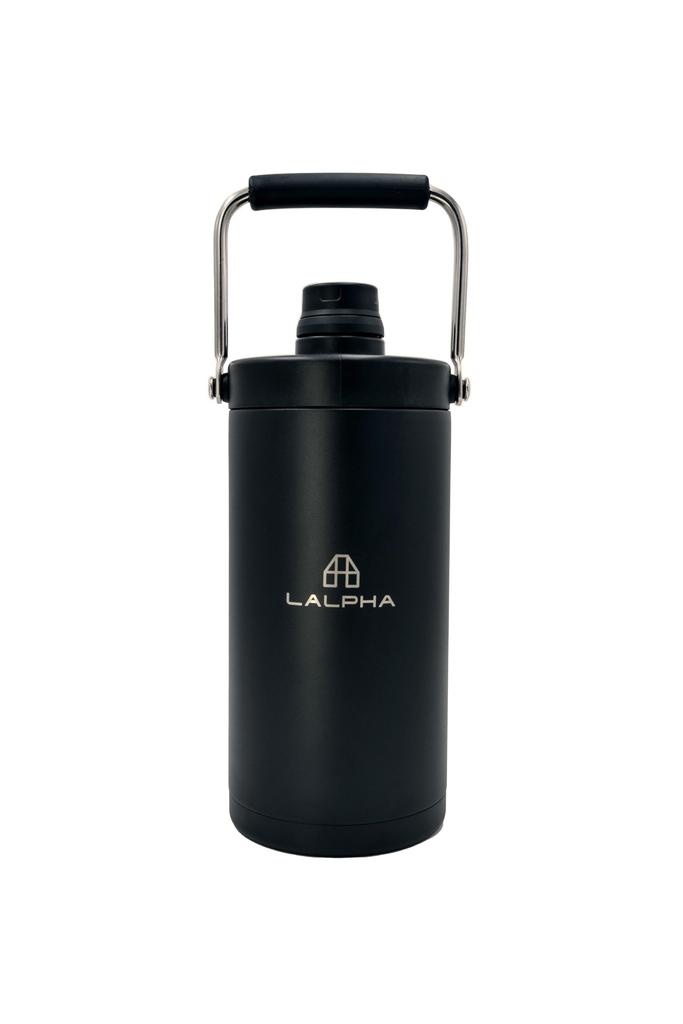LALPHA Ice Jug, Vacuum Insulated Ice Container, Keeps Ice Cold and Hot, Stainless Steel, Perfect for Camping and Outdoors (1.8L, Black)