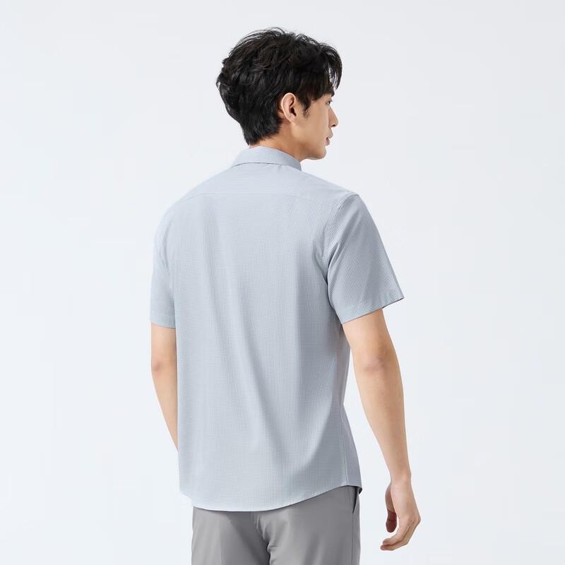 Men s Plaid Jacquard Short-Sleeved Shirt with Modal 38