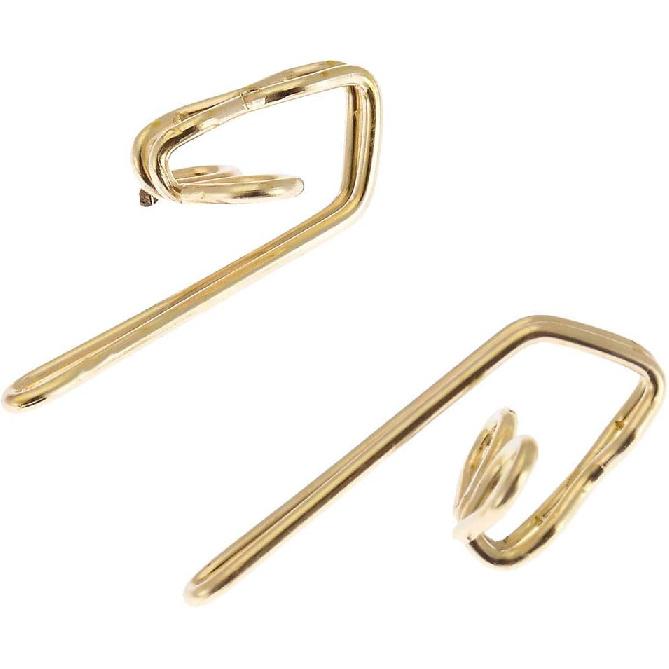 Metal Curtain Hooks, 100Pcs Drapery Hook Pins Stainless Steel Pin-on Hooks for Window Curtain, Shower Curtain, Door Curtain - Gold