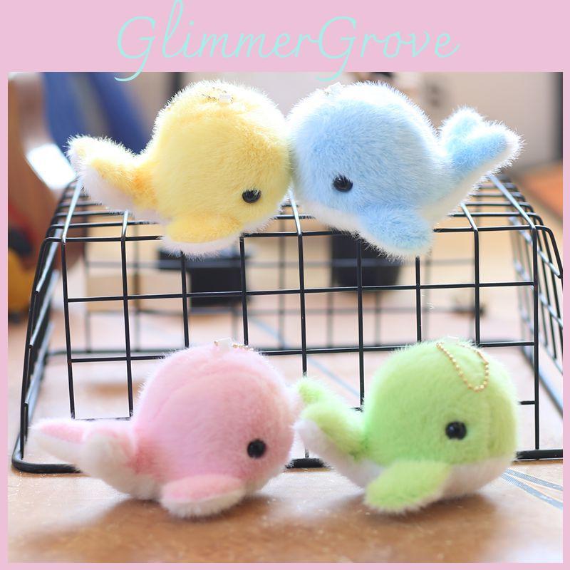 Adorable Cute Dolphin Plush Pendant Keychain Soft Toy For Bags And Backpacks In Four Colors