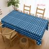 2D Flat 1pc-Blue And White Checkered Tablecloth, Suitable for Dining Tables, Coffee Tables, Desks--Soft Rectangular Checkerboard Table Cover, Suitable