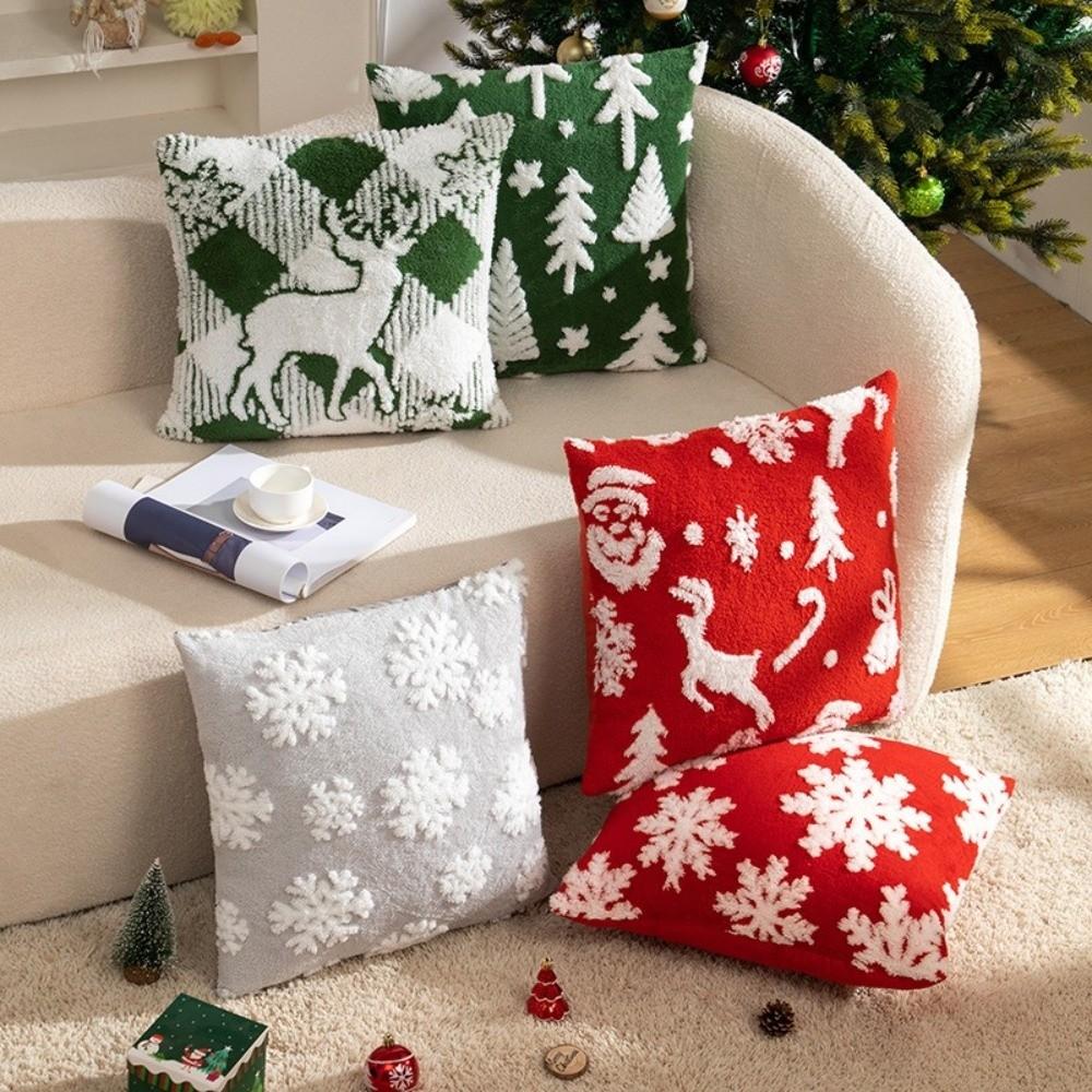 45x45cm Throw Pillow Cover Soft Plush Decorative Pillowcase New Cushion Cover Christmas Decor