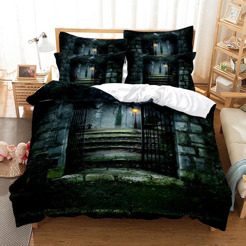 3D Digital Printed Bedding Set, Starry Sky Scenery Quilt Cover and Pillowcase, Single Double Bed, Full-size Bedroom Bedding, Home Decoration