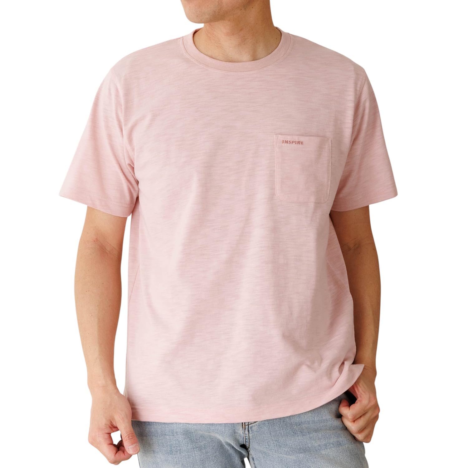 

INSPIRE Футболка с коротким рукавом, однотонная, идеально подходит для и с, стильный и идеальный подарок для мужчин в их и, размер L, мужская футболка, вырез горловины, цвет, повседневная, для гольфа,