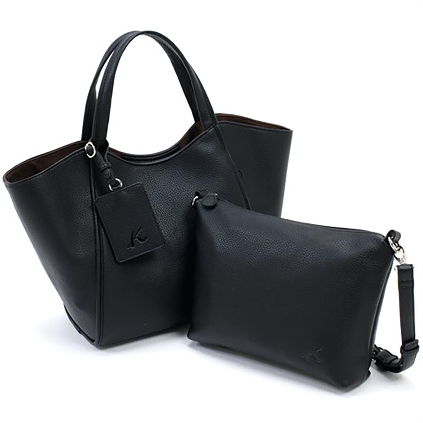 

Kitamura Z-0555 Women s Semi-Shoulder Bag with Shoulder Bag and Pass Case, Black, 15151, Free Size