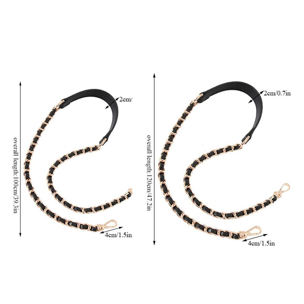 Straps Replacement PU Leather Shoulder Bag Strap Bag Chain Metal Braided Chain Bag Accessories