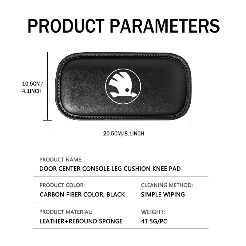 PBMN1 For Skoda Car Interior Leg Knee Rest Pad Leather Cushion Accessories Octavia A5 A7 RS Fabia Superb Rapid Karoq