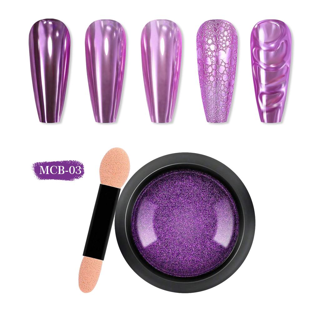 Nail Art Titanpulver, Spiegelmehl, einfarbig, galvanisch, magisches Spiegelpulver, Nail Art Glitter Mcb Set