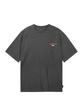 Gainsboro [Cool Cotton] Pigment Round Small Logo T-Shirt_Dark Gray / Red