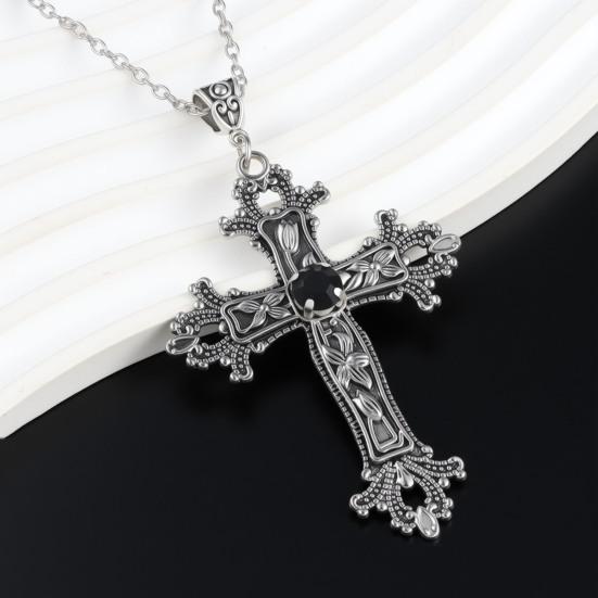 Gothic Retro Necklace Alloy Vintage Pendant Necklace Engraved Floral Necklace Unisex Jewelry for Men Women Party Gatherings