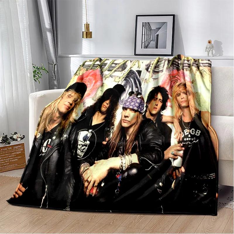 Guns N Roses Hard Rock Band Blanket,Soft Throw Blanket for Home Bedroom Bed Sofa Picnic Travel Office Rest Cover Blanket Kids