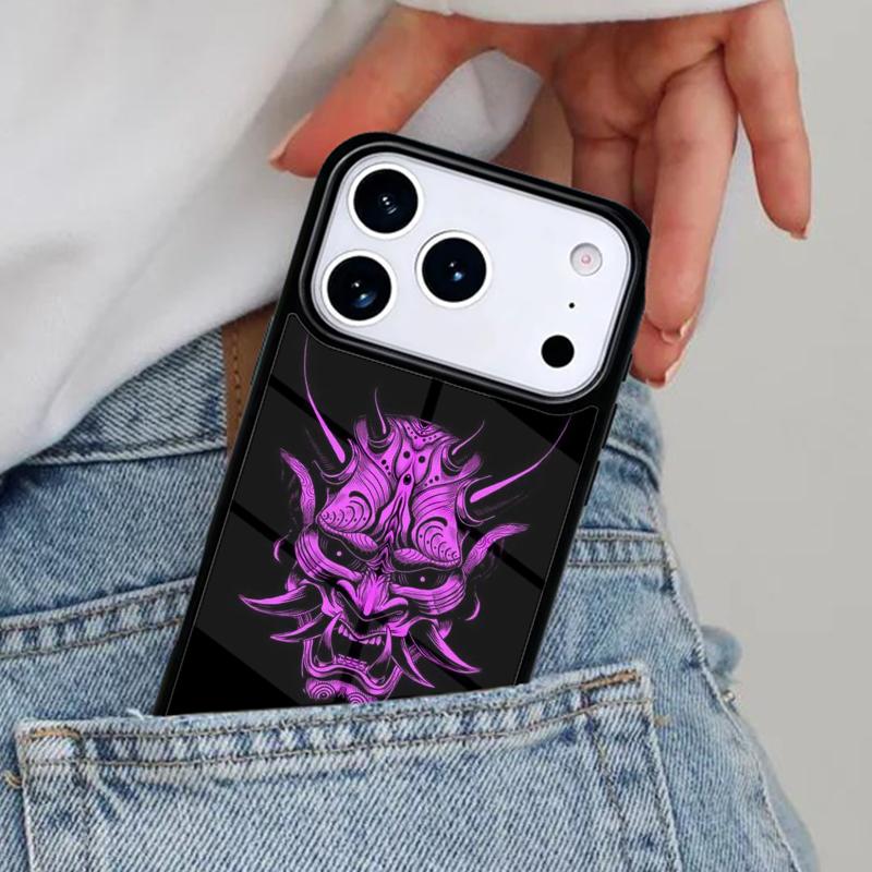 Samurai Oni Mask soft Phone Case for iPhone 17ProMax 12 13 14 15 16e 17 Pro Max Plus Air Cover