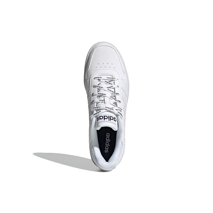 Adidas Neo Hoops 2.0 Synthetic Leather Retro Slip-Resistant Shock-Absorbing Durable Lightweight Low-Top Skate Shoes Unisex Sneakers White Blue FY8630