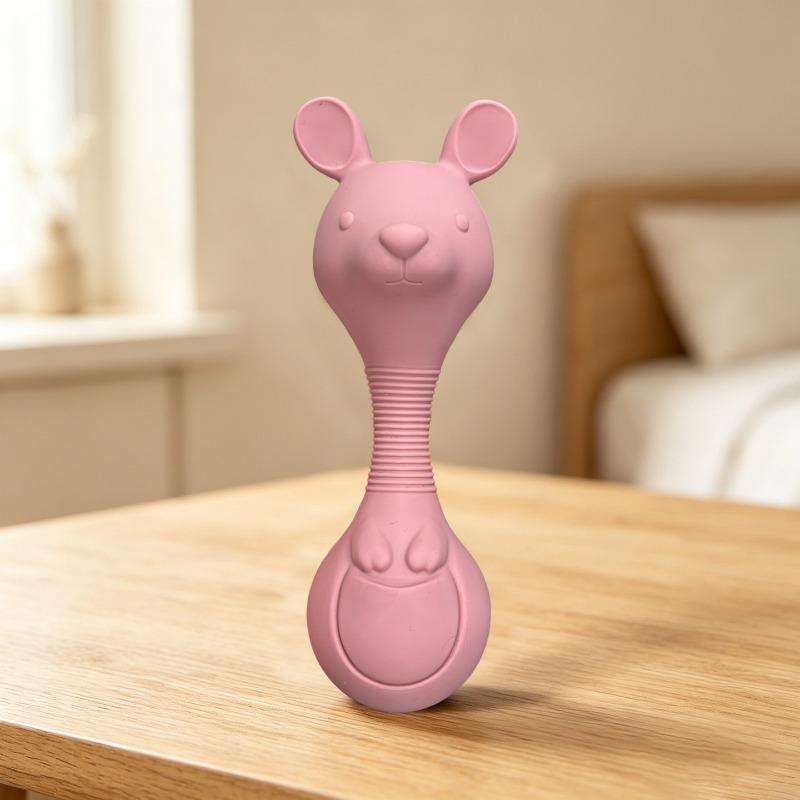 Baby s Soft Voice Hand Ringing Bell Toy Exercise Grip Can Chew and Bite розовый