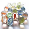 100pcs 14MM Cat Eye Petal Glass Marble Catapult Marble Colored Pattern Glass Beads Transparent Marble Ball Children's Toy