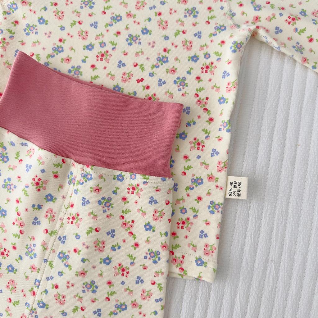 Children's Autumn Cotton Pajama Set: High Waist Cartoon Underwear & Trousers