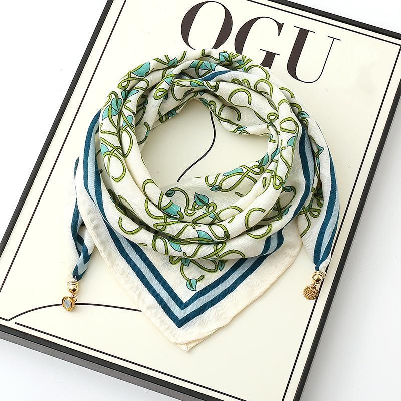 Women's Magnetic Triangle Neck Protection Scarf - Cotton & Linen High-End Square Scarf for Autumn/Winter