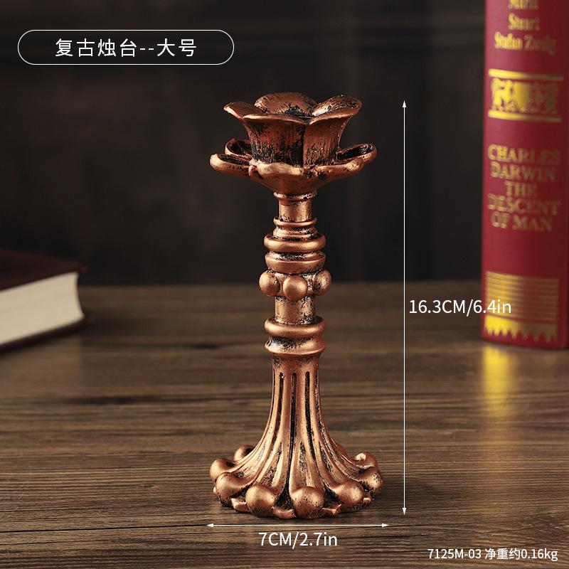 Carved Resin Candlestick Holder for Home Decoration - Candlelight Dinner Atmosphere Prop Ideal for Restaurant Bar Bedroom