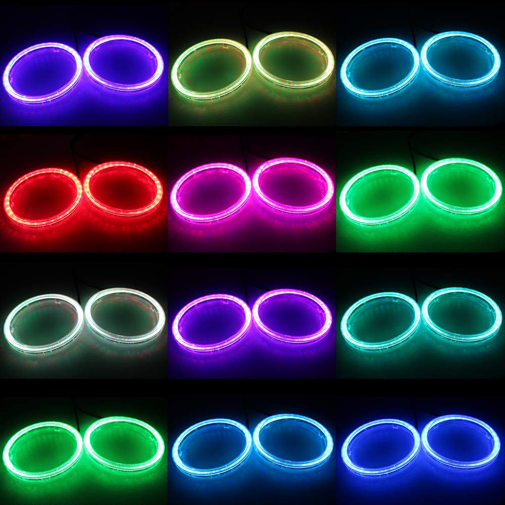 AUTOYUZU COB Squid Ring, Tagfahrlicht, LED für Auto, RGB Scheinwerfer, Bluetooth-Steuerung, Smartphone-App,