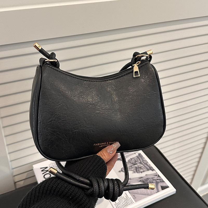 

Retro Fashion Bag, Single-shoulder Bag, Women s Small Square Bag, Niche Quality Casual Crossbody Bag without pendant чорний