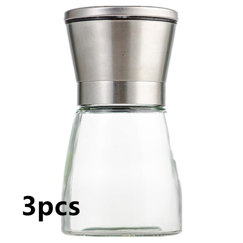 1/2/3/4 Pcs Round Salt and Pepper Mill Manual Spice Salt and Pepper Mill Set, Adjustable Coarseness