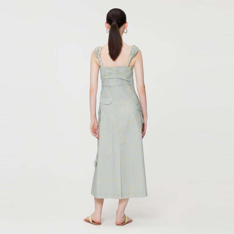 JNBY 2024 Summer Printed V-Neck A-Line Dress