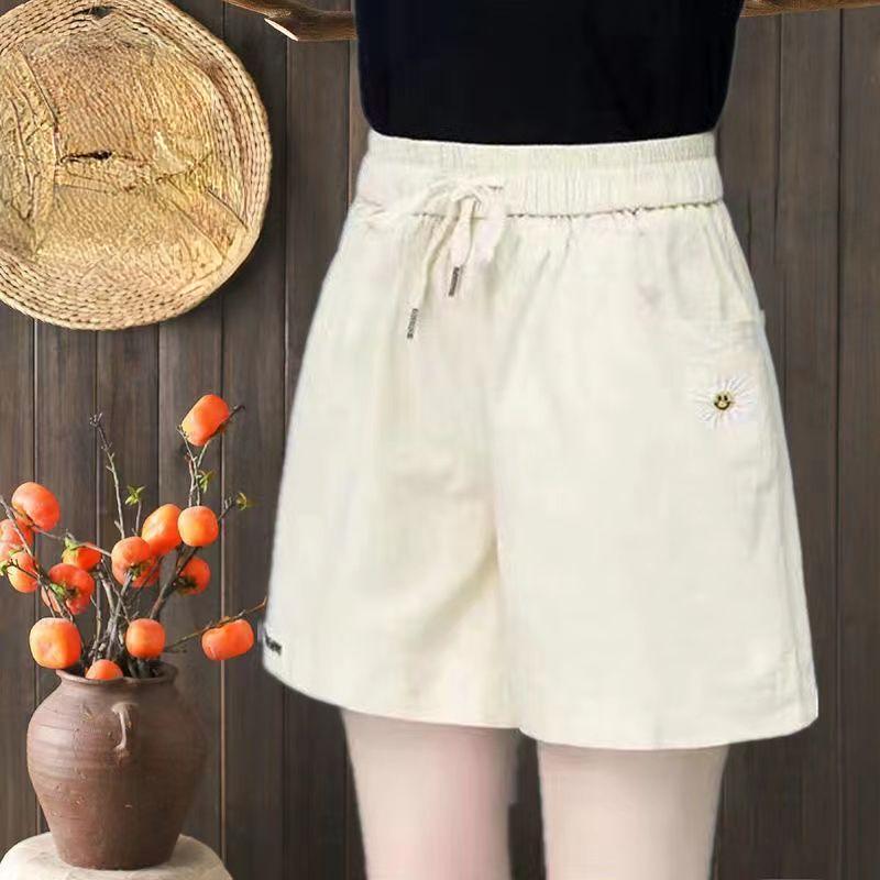 

Женские летние свободные шорты с высокой талией, повседневные широкие шорты с карманами и шортами 3XL абрикосовый