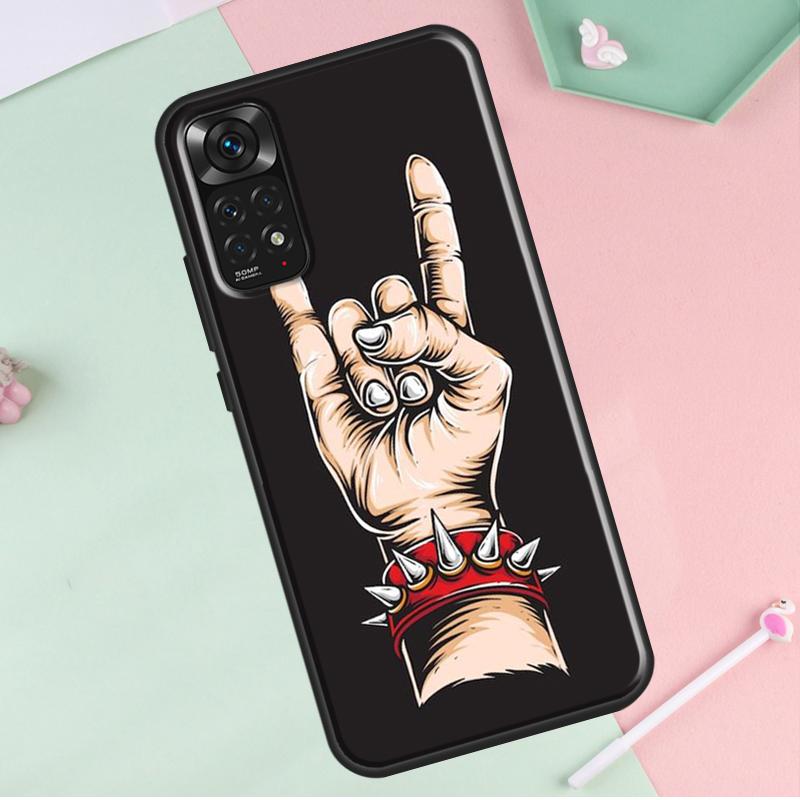 Rock and Roll Skull For Redmi Note 12 Pro Plus Cover For Redmi Note 10 8 9 11 Pro 12S 11S 10S 9S 9C 10C 12C Case